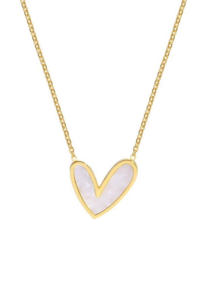 Abigail Mother Of Pearl Heart Necklace