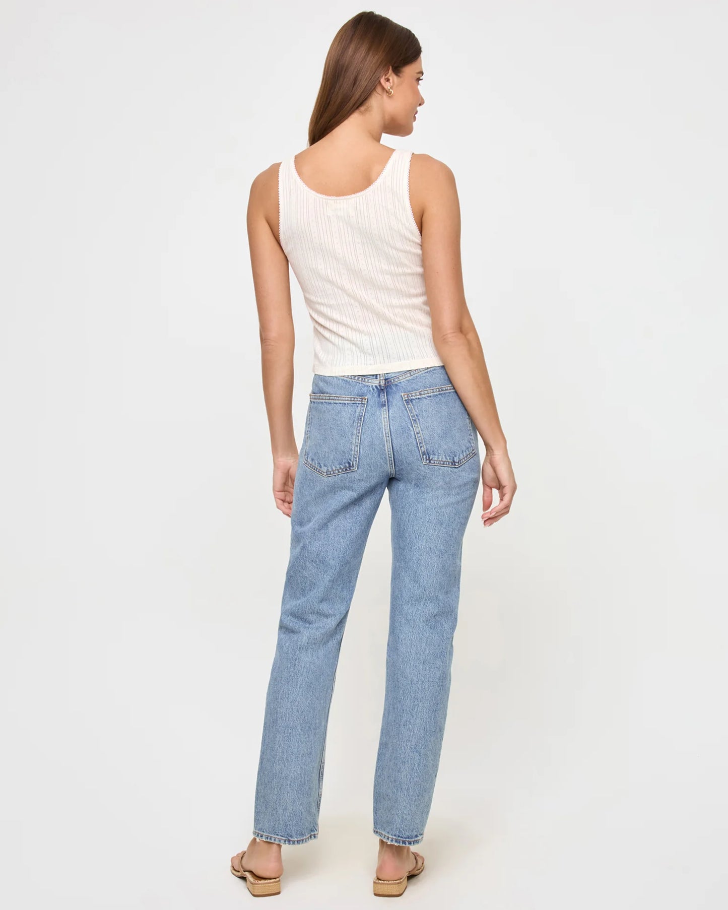 L*SPACE JEANIE POINTELLE TANK CREAM