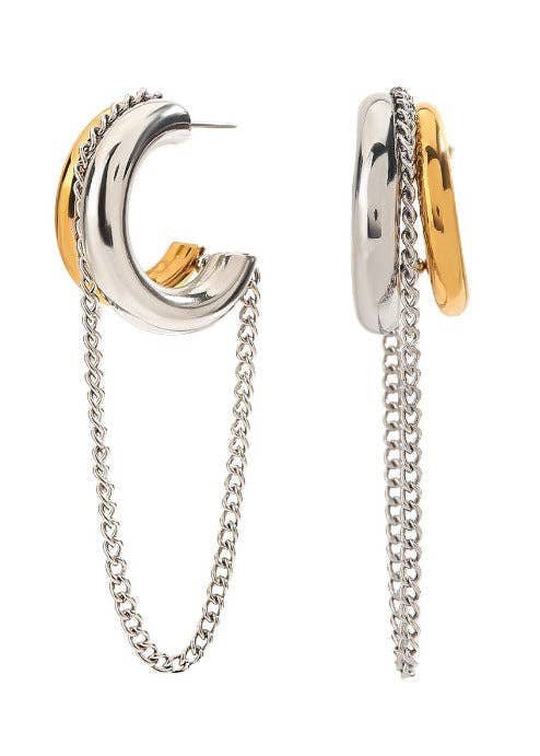 Blaine Two Tone Chain Hoop