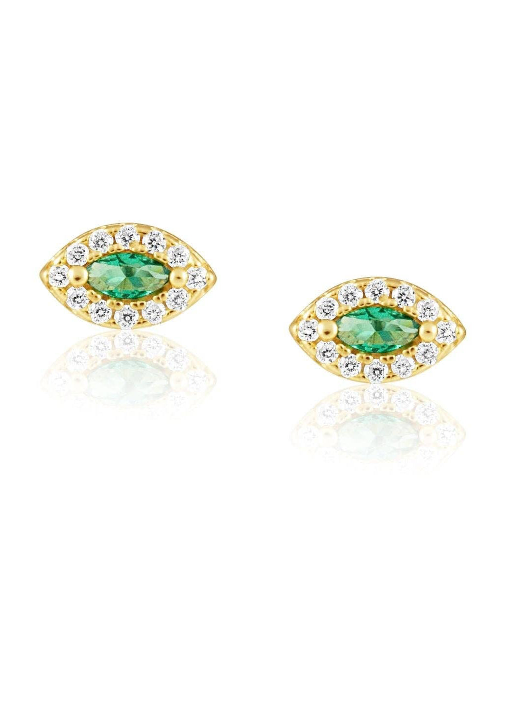 Alma Emerald Evil Eye Studs