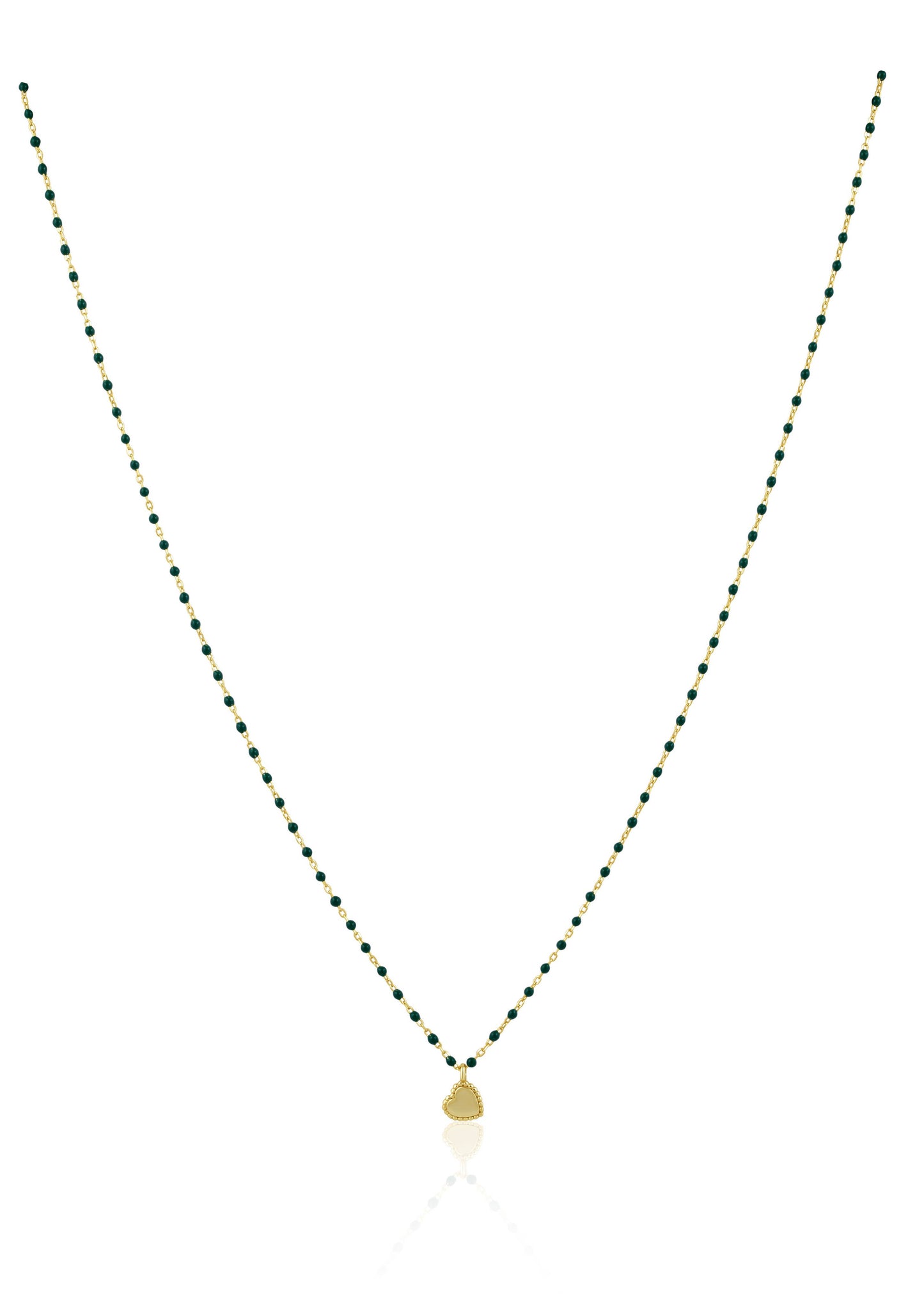 Elsa Mini Heart Necklace Green