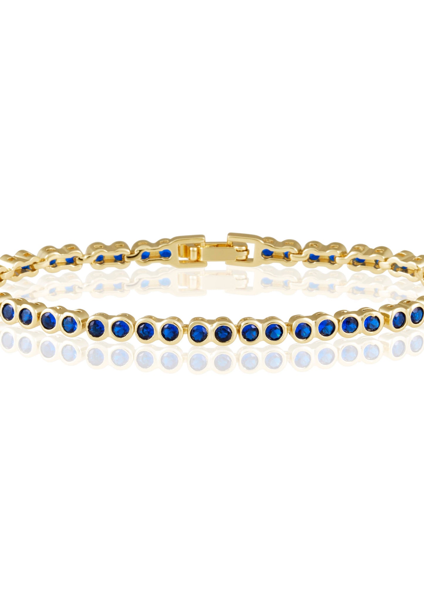 Bezel Tennis Bracelet- Sapphire