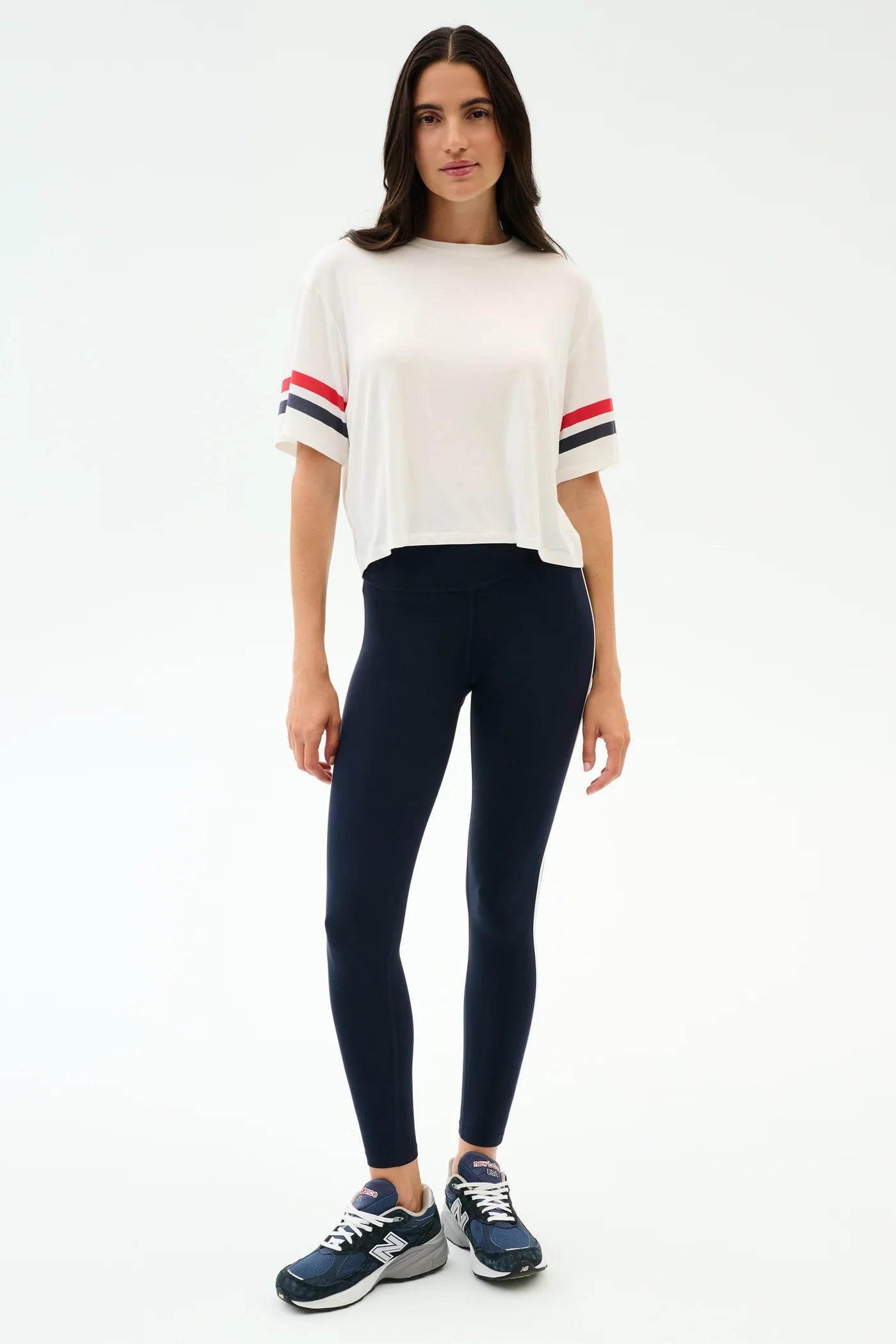 SPLITS59- AVA JERSEY TEE WHITE/INDIGO