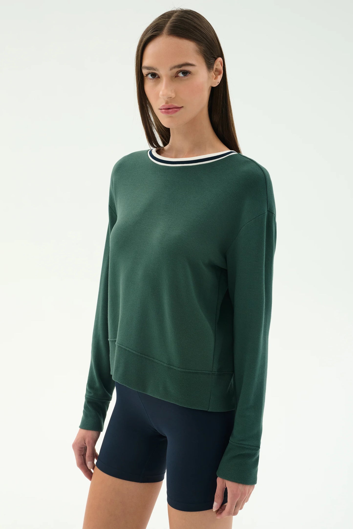 SPLITS59- SONJA FLEECE SWEATSHIRT W/ STRIPE