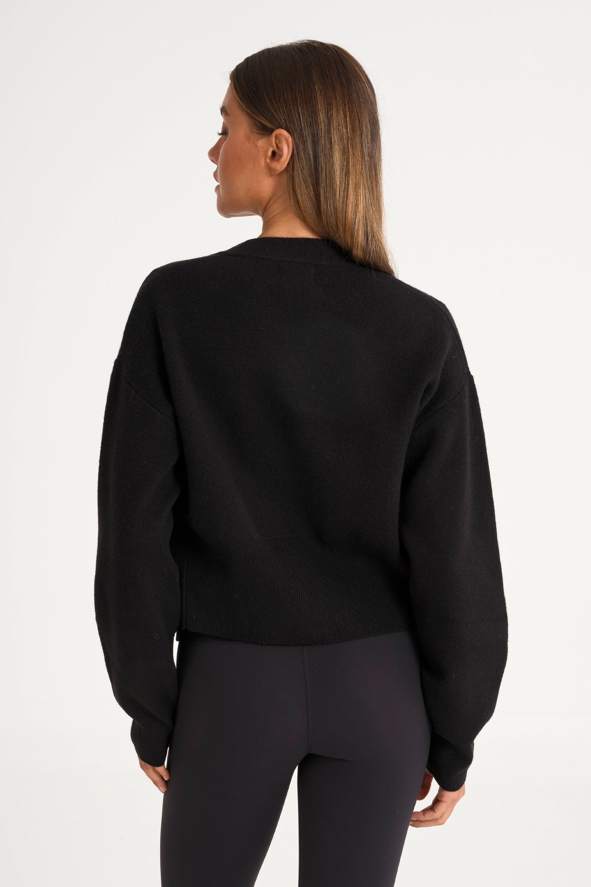 ALL FENIX- TWO WAY ZIP KNIT BOMBER BLACK