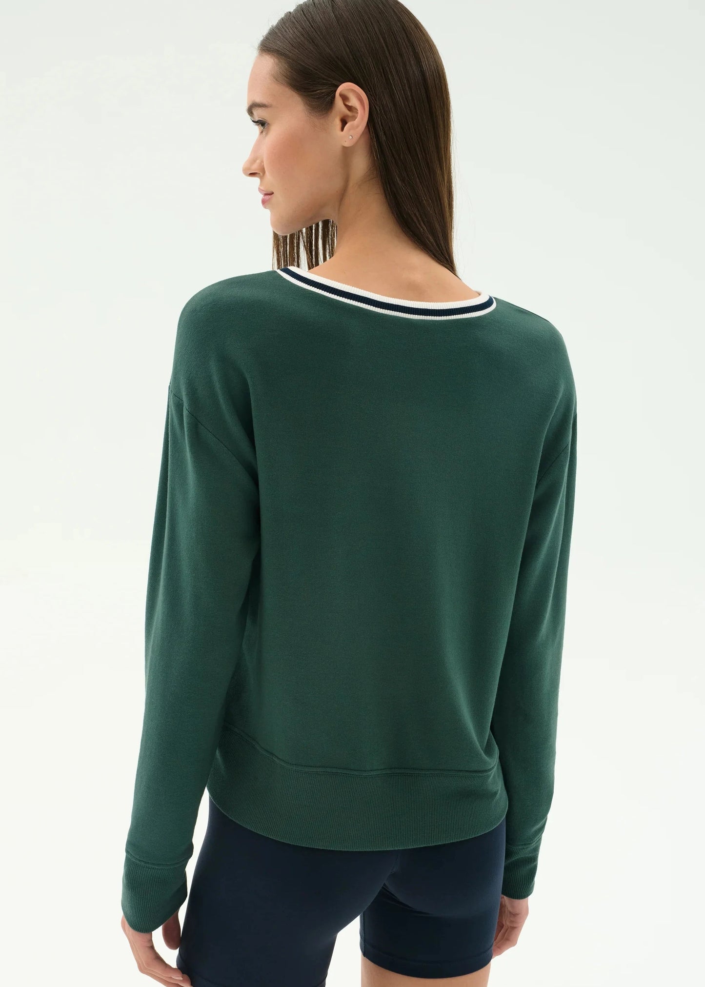 SPLITS59- SONJA FLEECE SWEATSHIRT W/ STRIPE