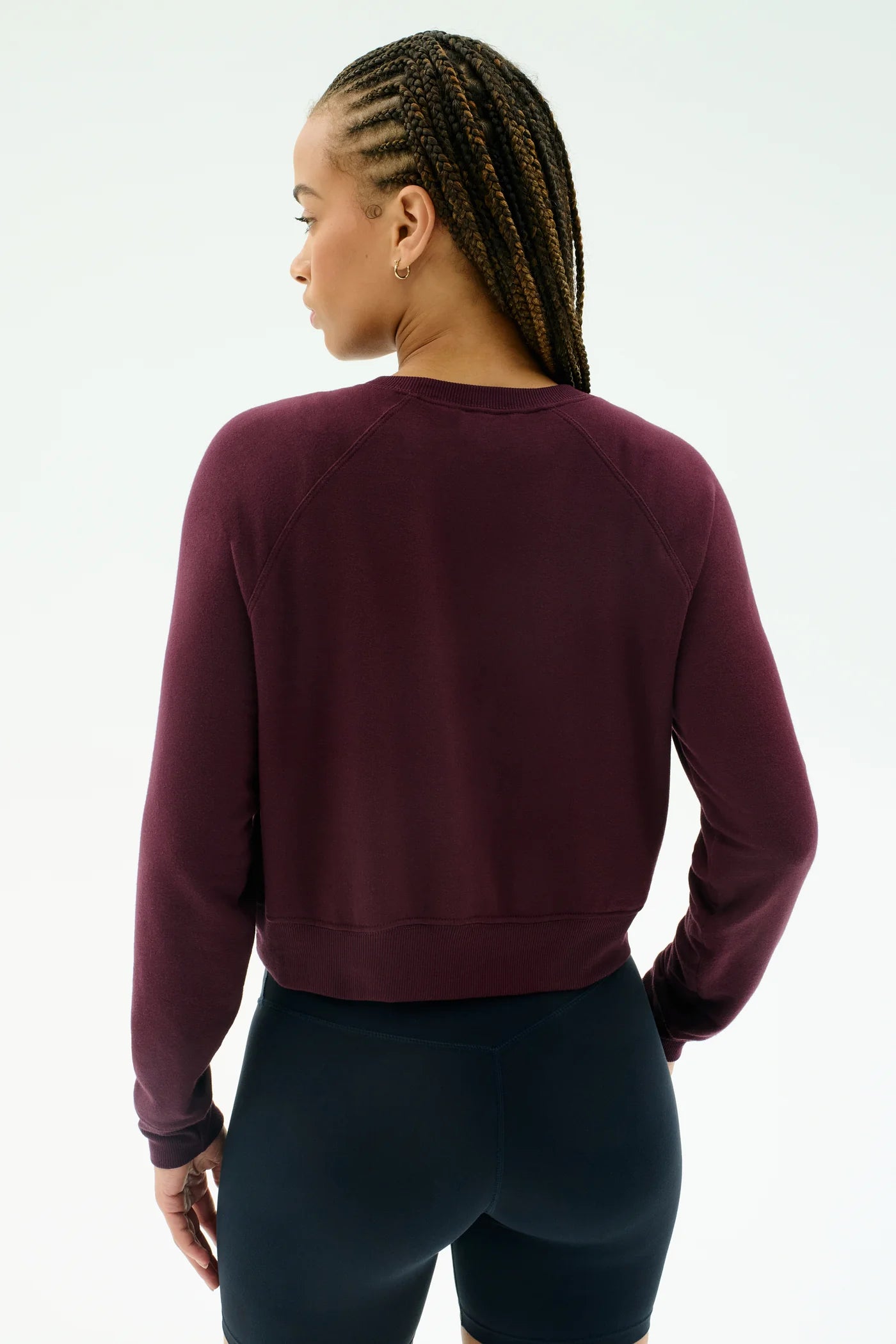 SPLITS59- BROOKS FLEECE LONG SLEEVE SWESTSHIRT DARK CHERRY