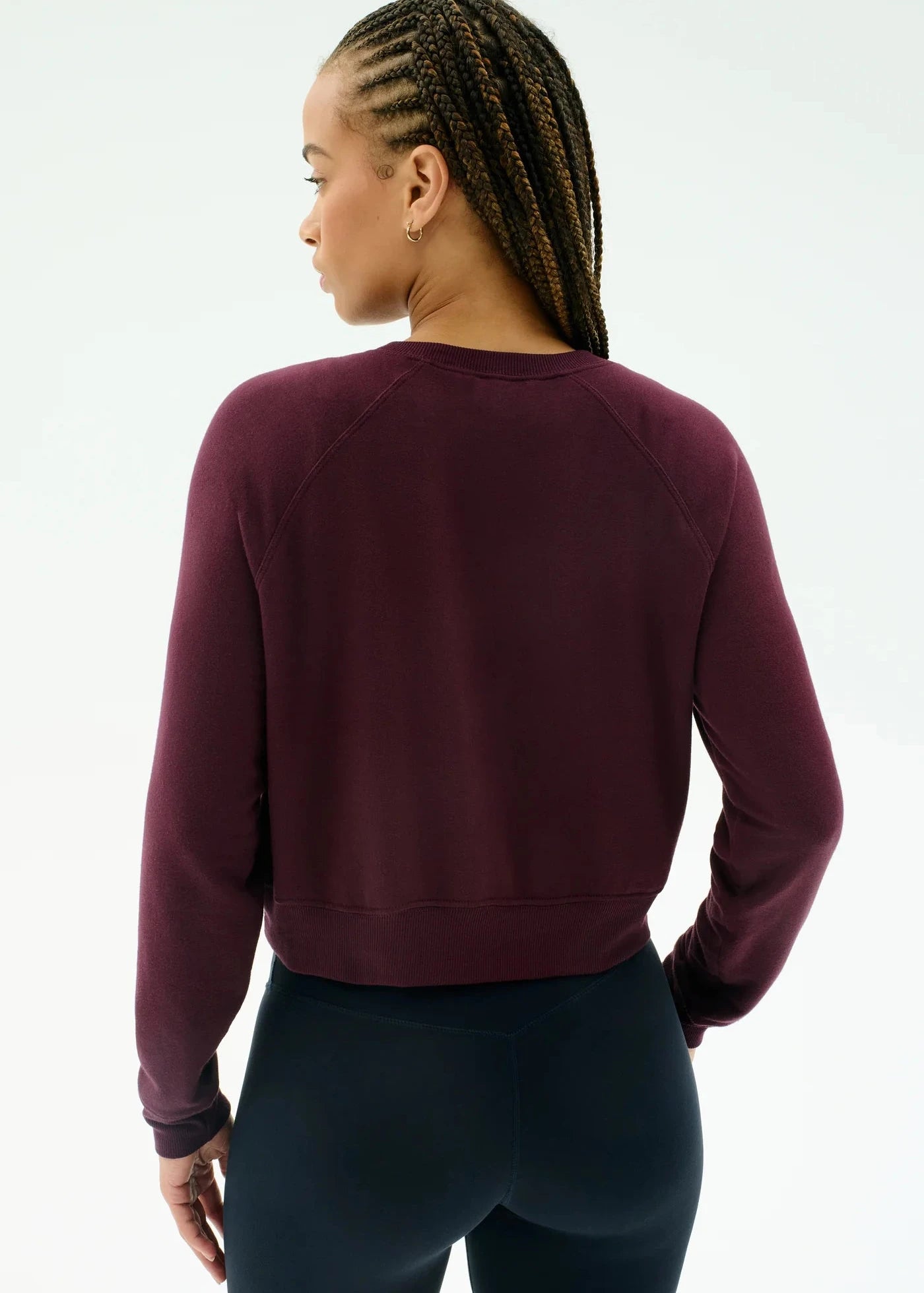 SPLITS59- BROOKS FLEECE LONG SLEEVE SWESTSHIRT DARK CHERRY