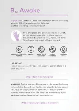 THE GOOD PATCH- B12 AWAKE PLANT-BASED WELLNESS PATCH
