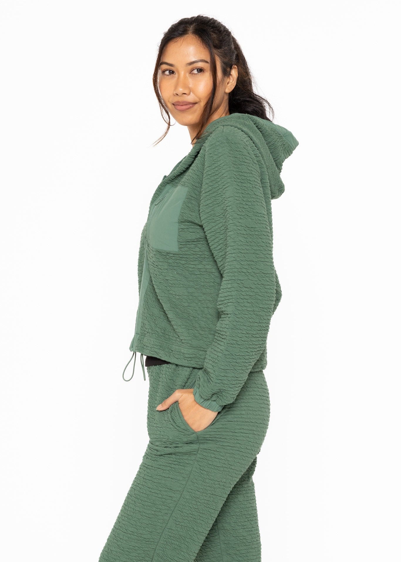 BASIL TEXTURED ZIP UP JACKET