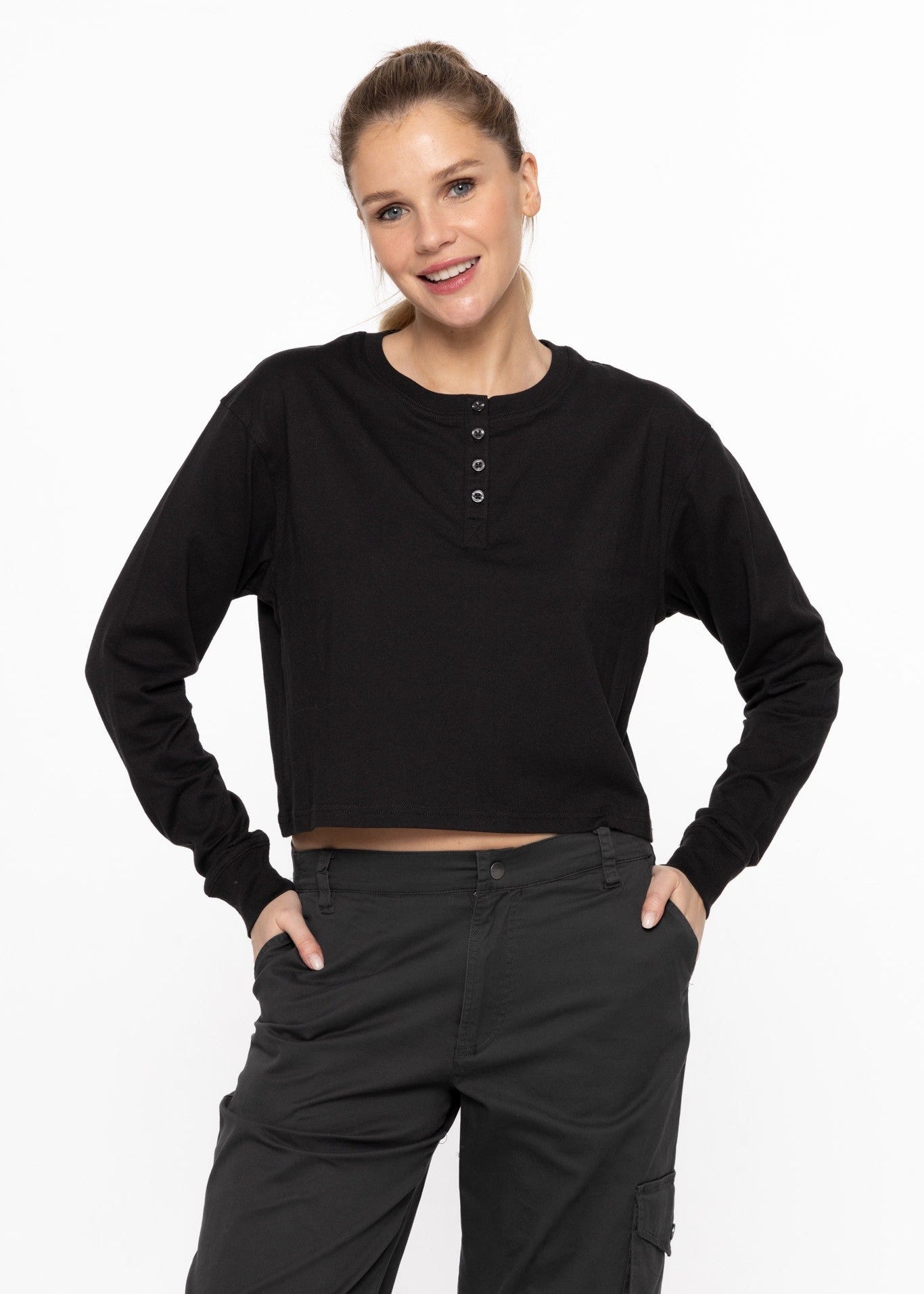 ORGANIC LONG SLEEVE HENLEY