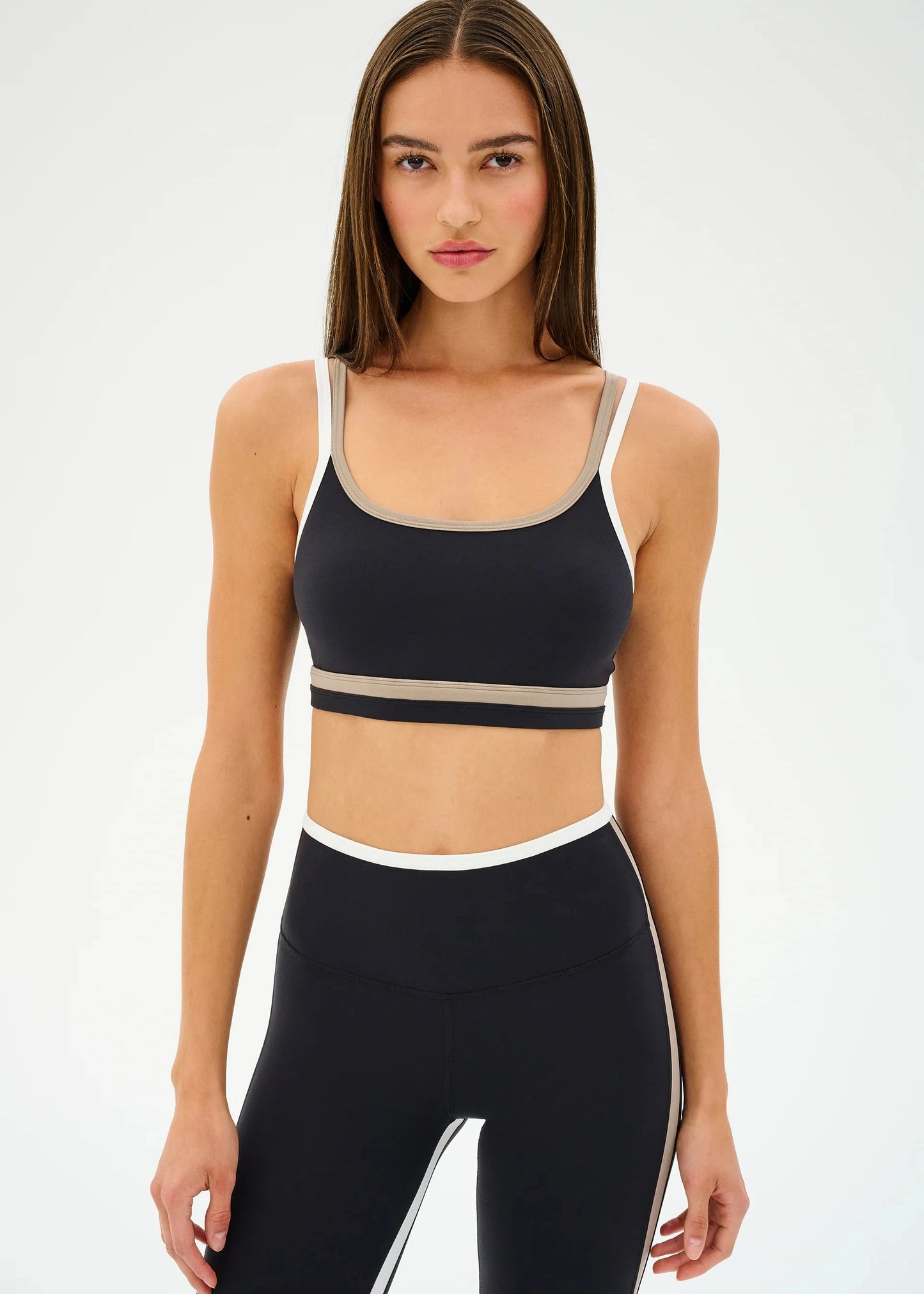 SPLITS59- EVA RIGOR DOUBLE STRAP BRA-BLACK/LATTE