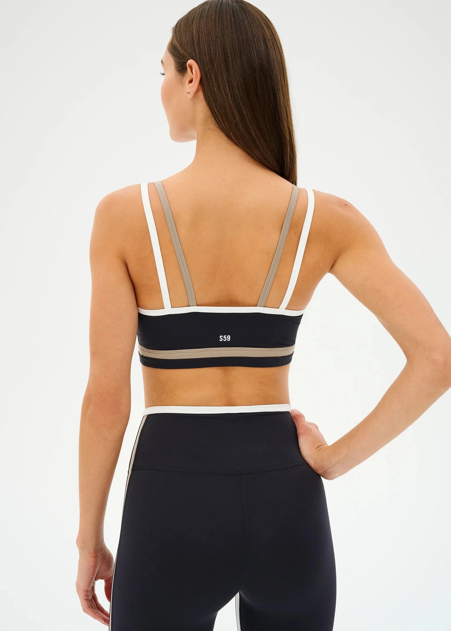 SPLITS59- EVA RIGOR DOUBLE STRAP BRA-BLACK/LATTE