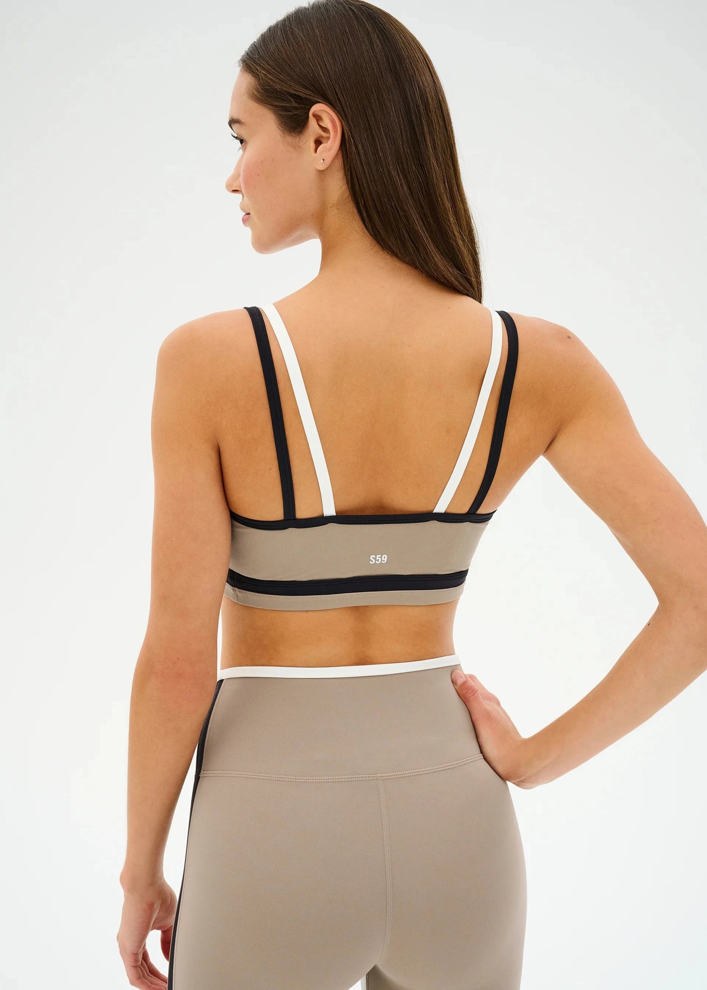 SPLITS59-EVA RIGOR DOUBLE STRAP BRA- LATTE/BLACK