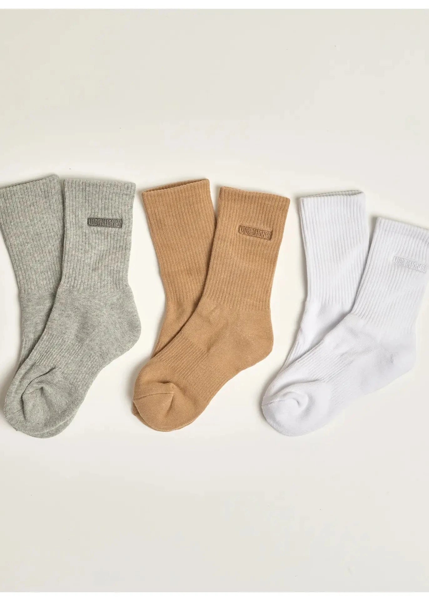 LUCKY HONEY- EVERYDAY CREW SOCK 3 PACK NEUTRAL