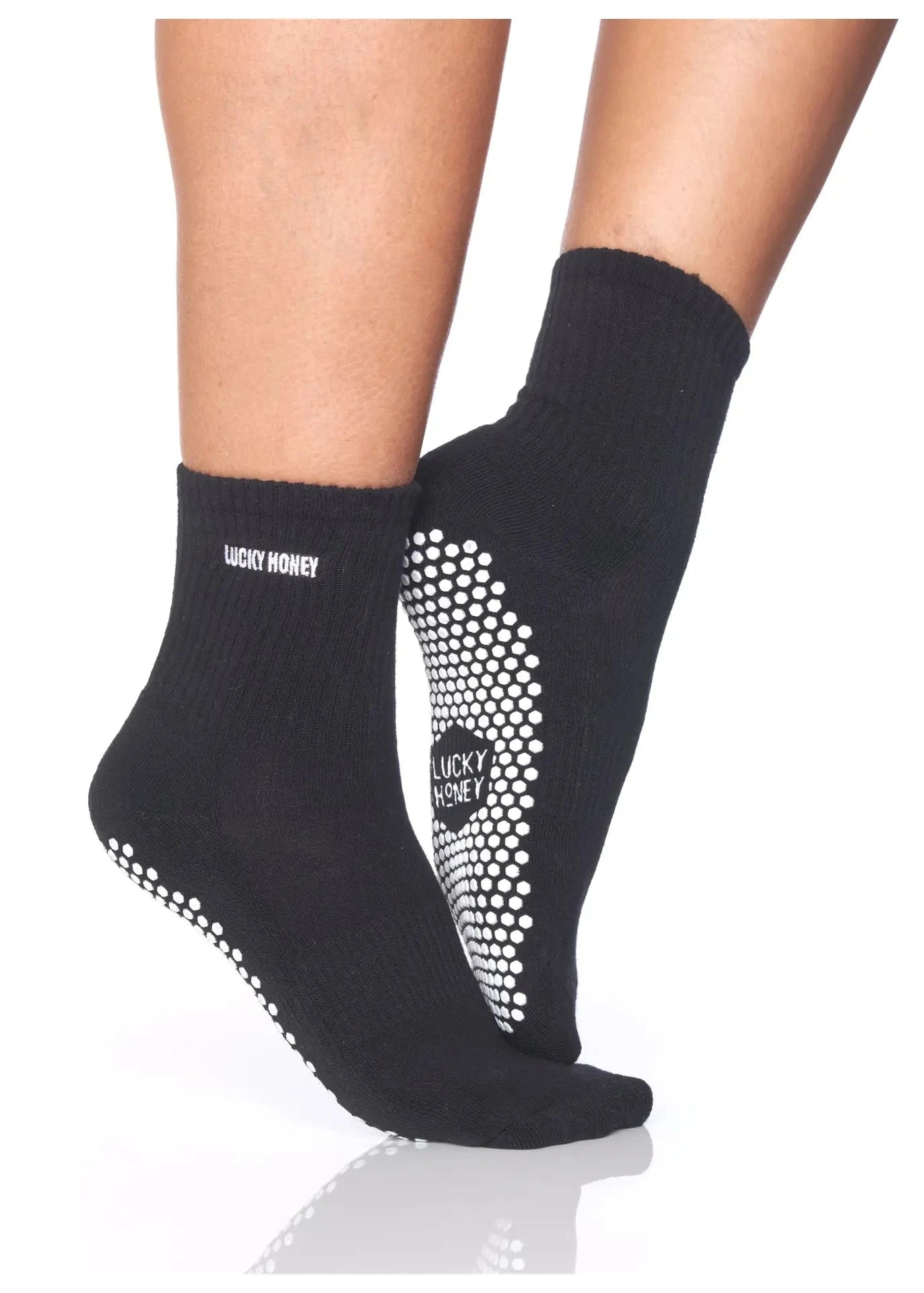 LUCKY HONEY- THE CORE SOCK-BLACK