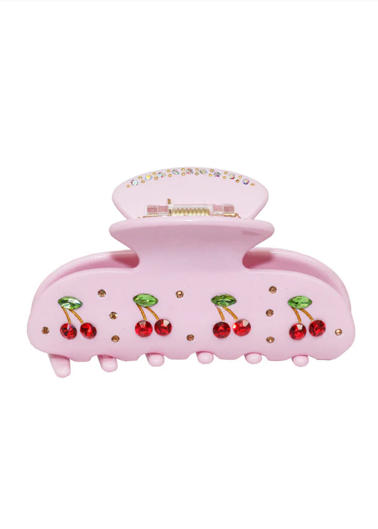 EMI JAY- SWEETHEART CLIP- PINK WITH RED CHERRIES