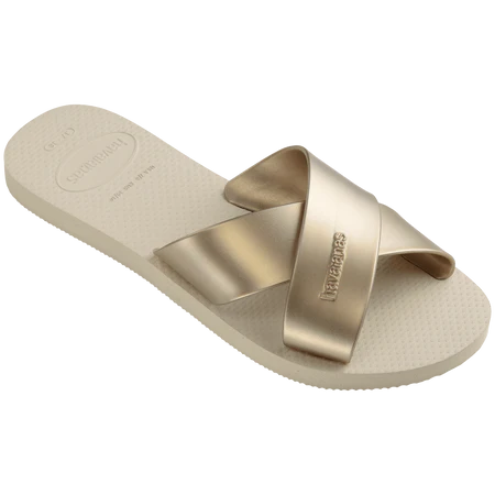 HAVAIANAS- AQUA METALLIC SANDAL BEIGE