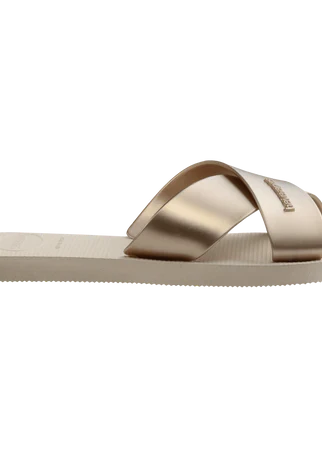 HAVAIANAS- AQUA METALLIC SANDAL BEIGE