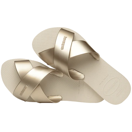 HAVAIANAS- AQUA METALLIC SANDAL BEIGE