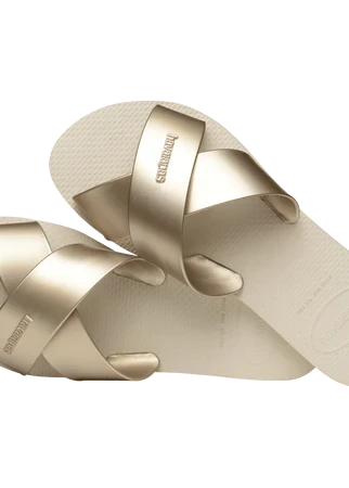 HAVAIANAS- AQUA METALLIC SANDAL BEIGE
