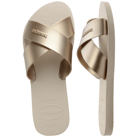 HAVAIANAS- AQUA METALLIC SANDAL BEIGE