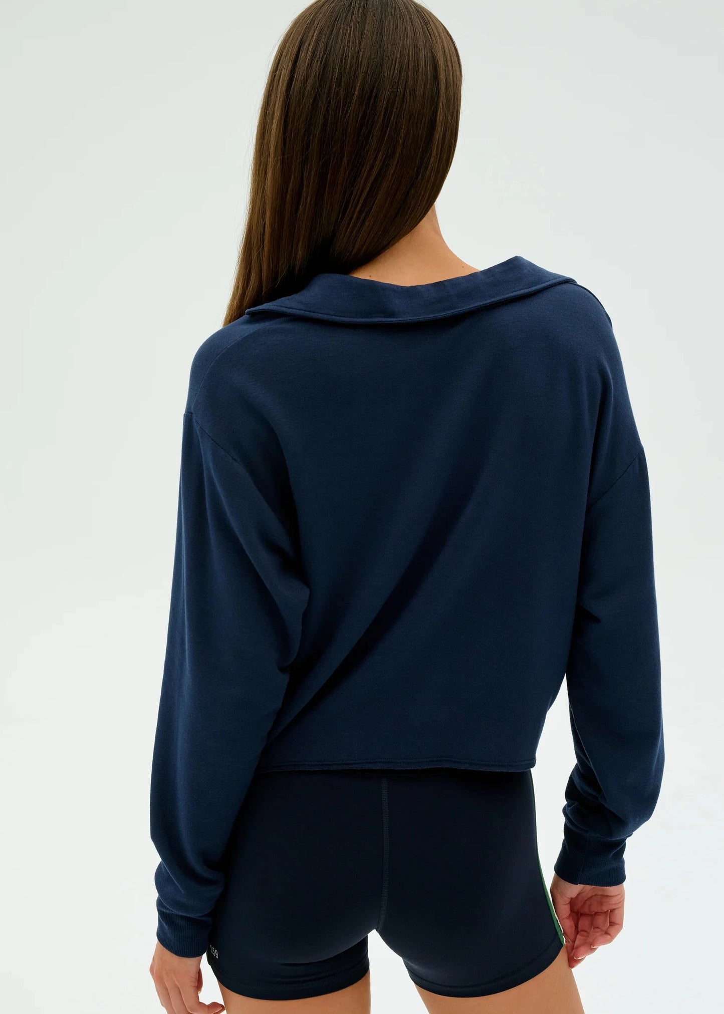 SPLITS59- JOAN FLEECE POLO- INDIGO