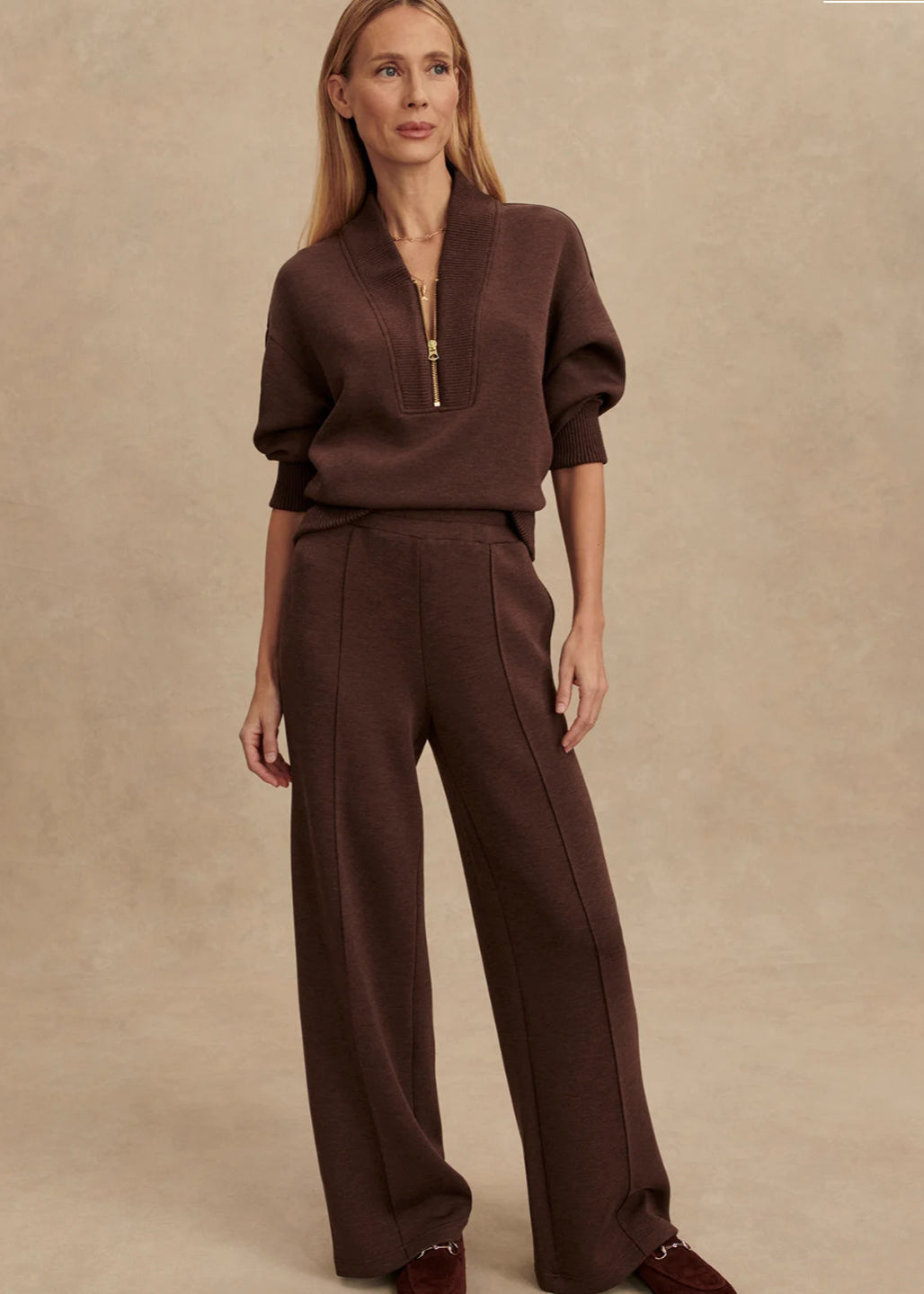 VARLEY- WIDE LEG PANT 28 COFFEE BEAN