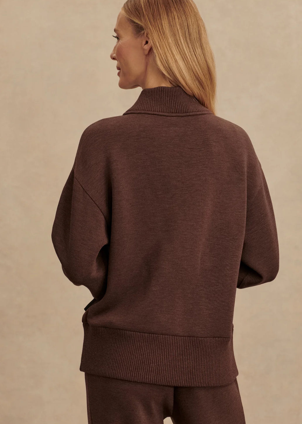 VARLEY- SALLY HALF ZIP COFFEE BEAN