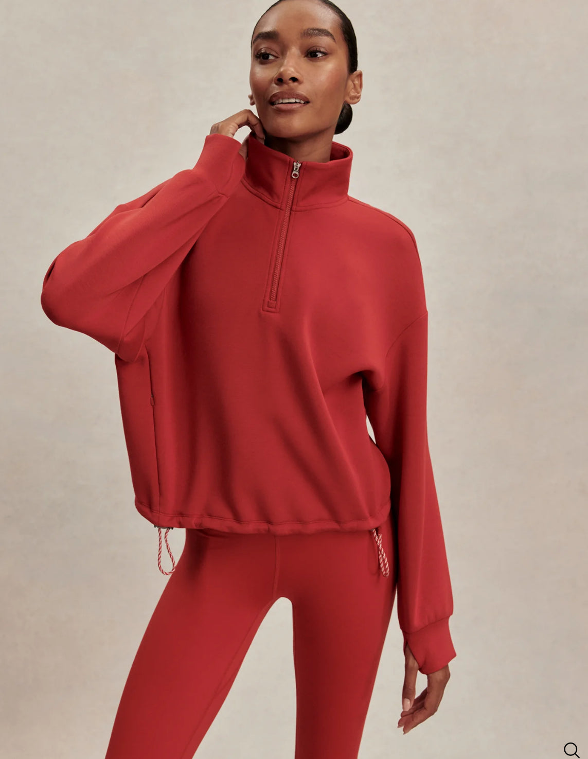 VARLEY- SIAN CROPPED HALF ZIP LAVA FALLS