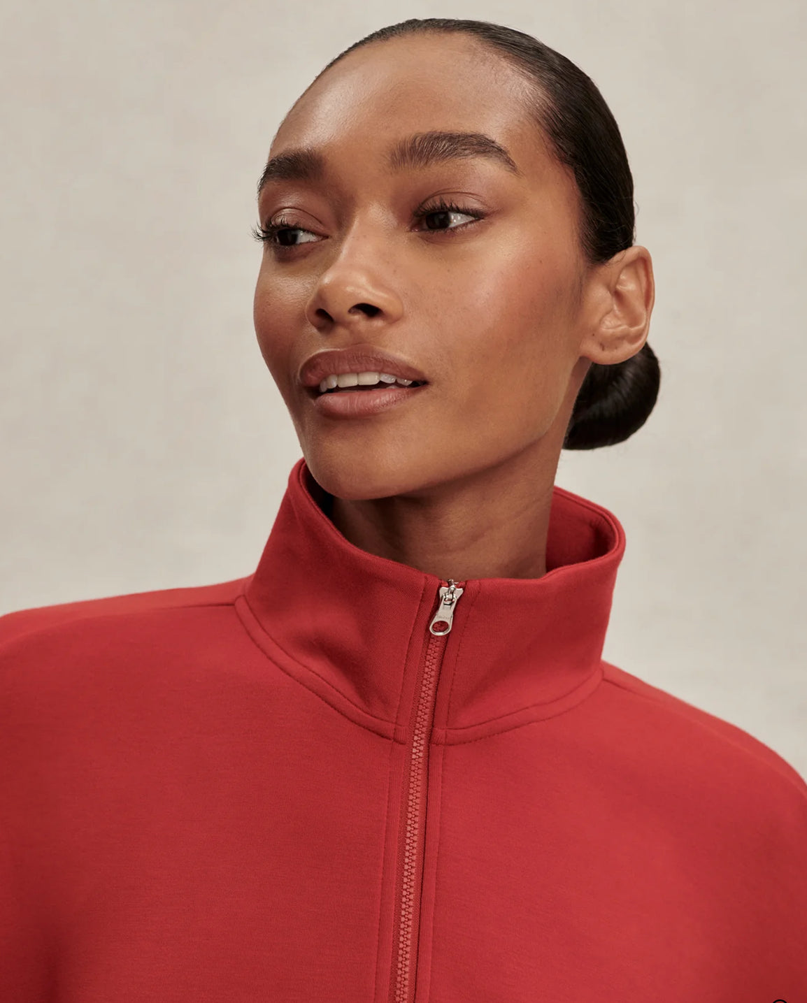 VARLEY- SIAN CROPPED HALF ZIP LAVA FALLS