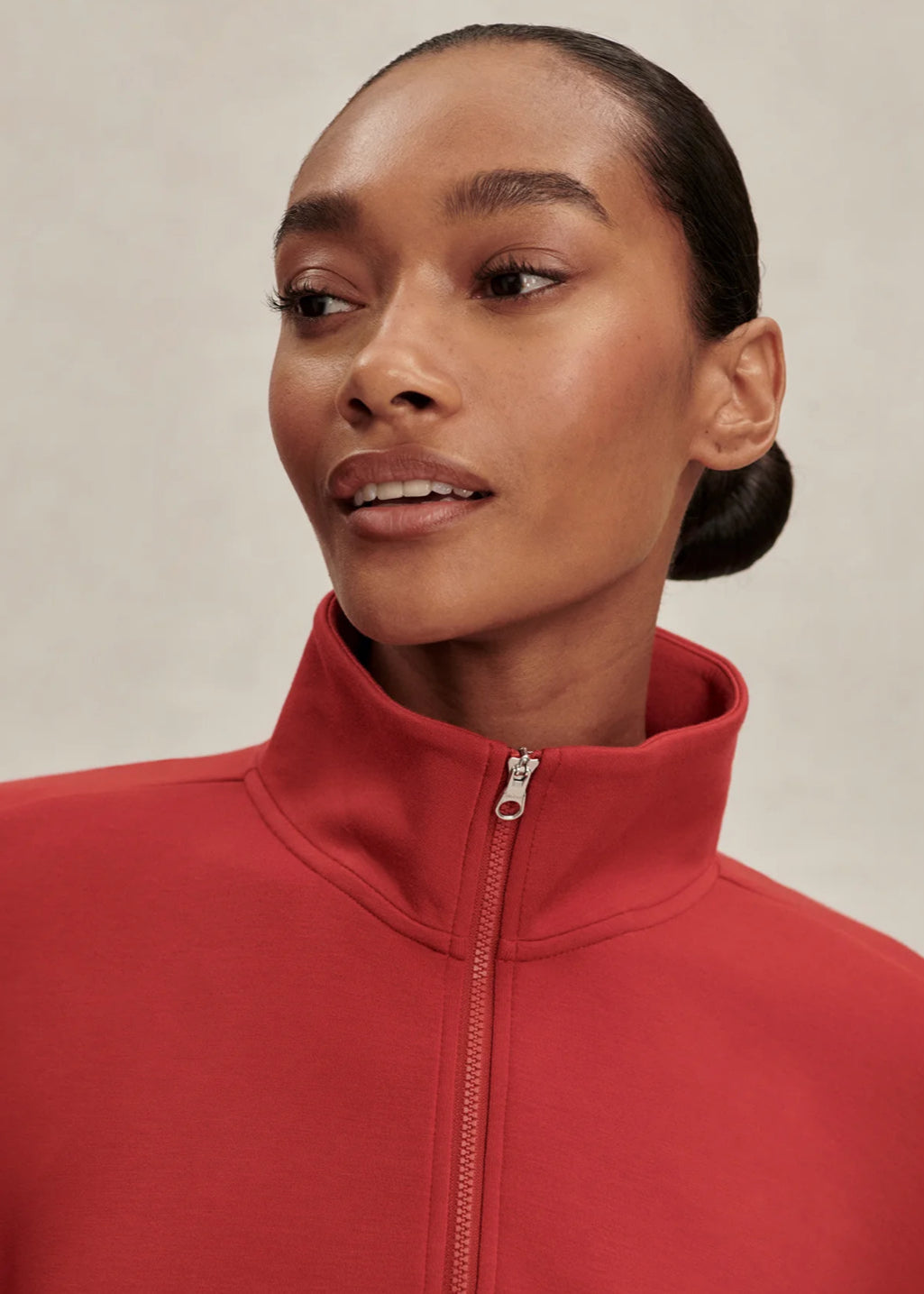 VARLEY- SIAN CROPPED HALF ZIP LAVA FALLS