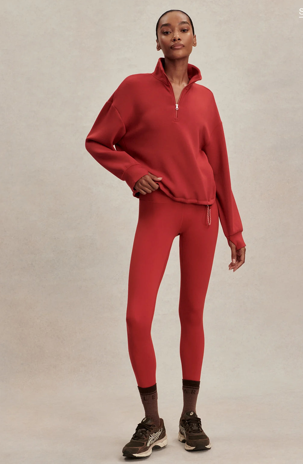 VARLEY- SIAN CROPPED HALF ZIP LAVA FALLS