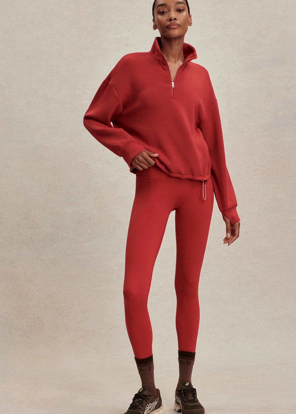 VARLEY- SIAN CROPPED HALF ZIP LAVA FALLS