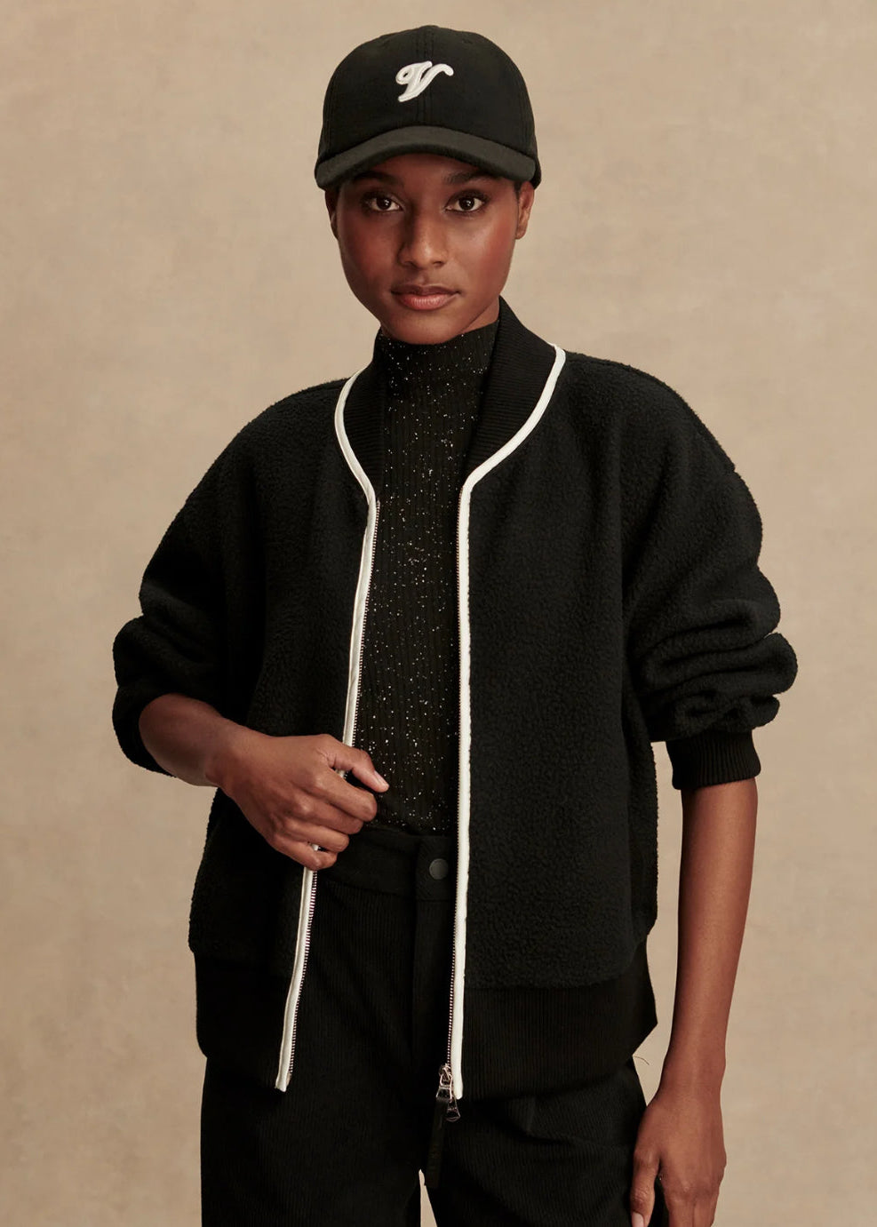 VARLEY- HANSLEY FLEECE JACKET- BLACK