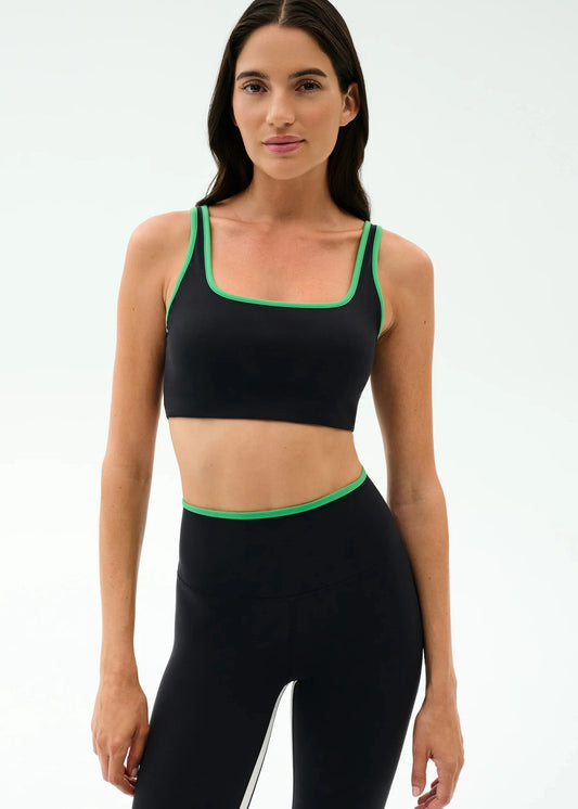 SPLITS59- CAIT RIGOR BRA- BLACK/GRASS