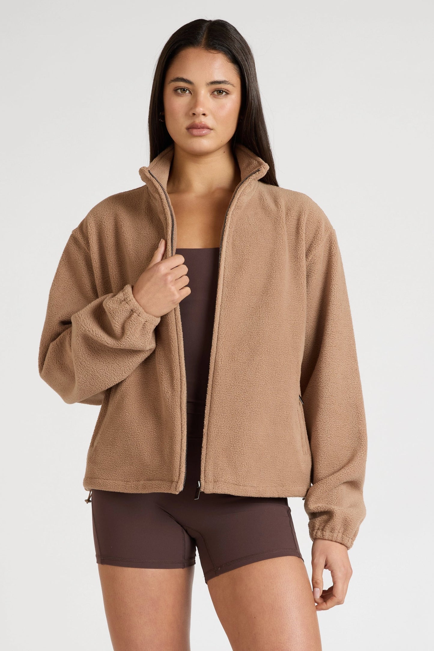 ALL FENIX- SOFT FLEECE ZIP JACKET HAZELNUT
