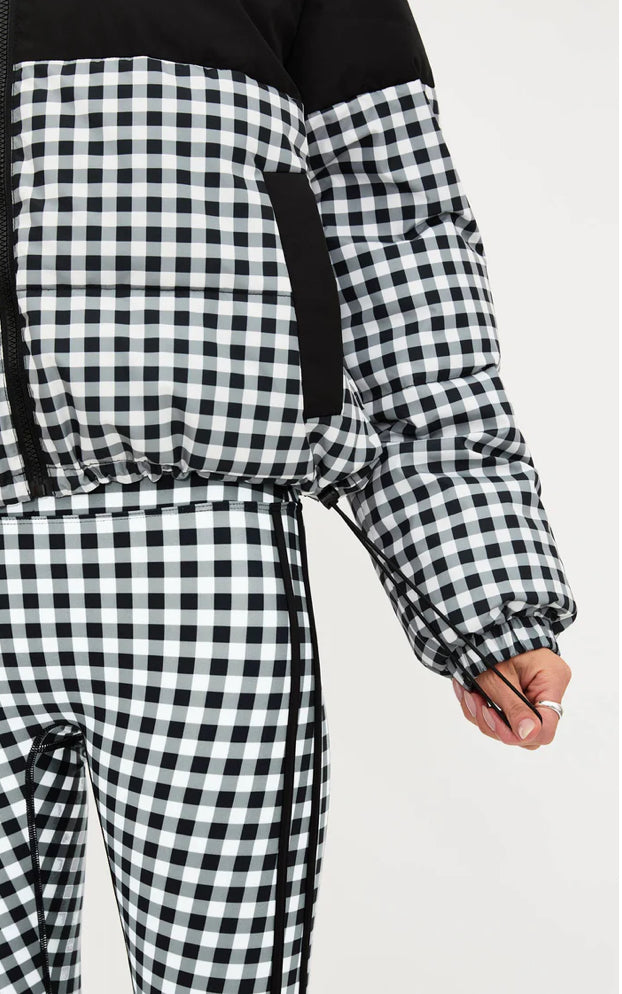 BEACH RIOT- JOJO PUFFER SLATE GINGHAM