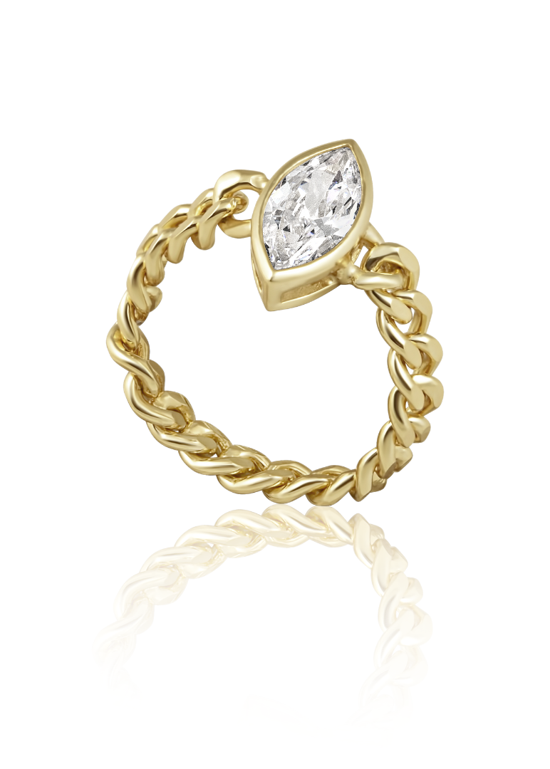 Marquis Bezel Chain Ring