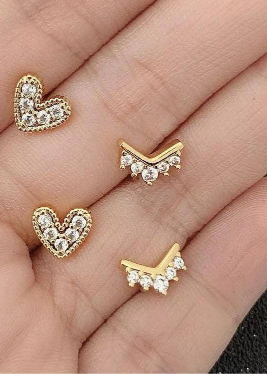 Nia Pave Heart Studs