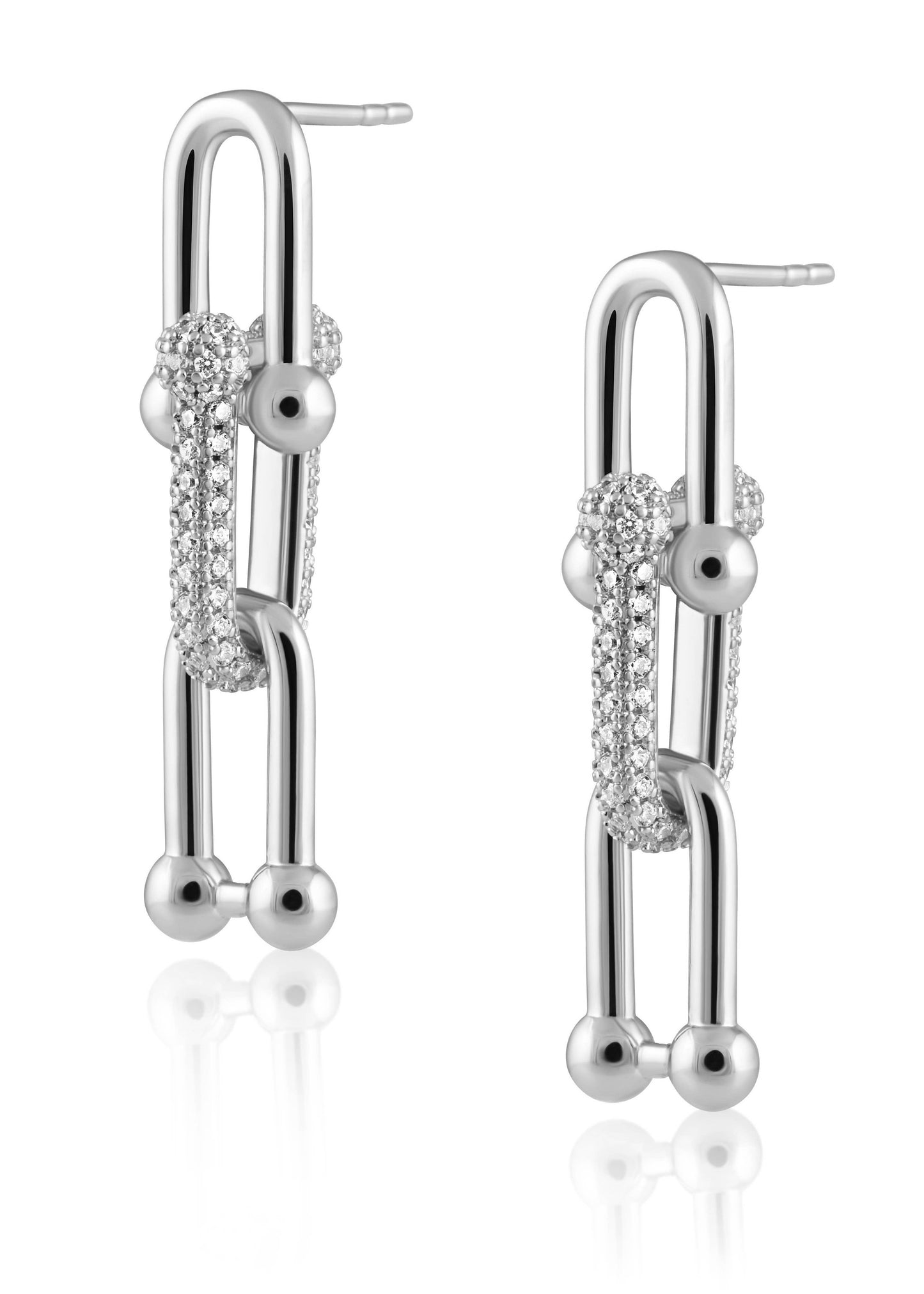 U Link Pave Drop Earring