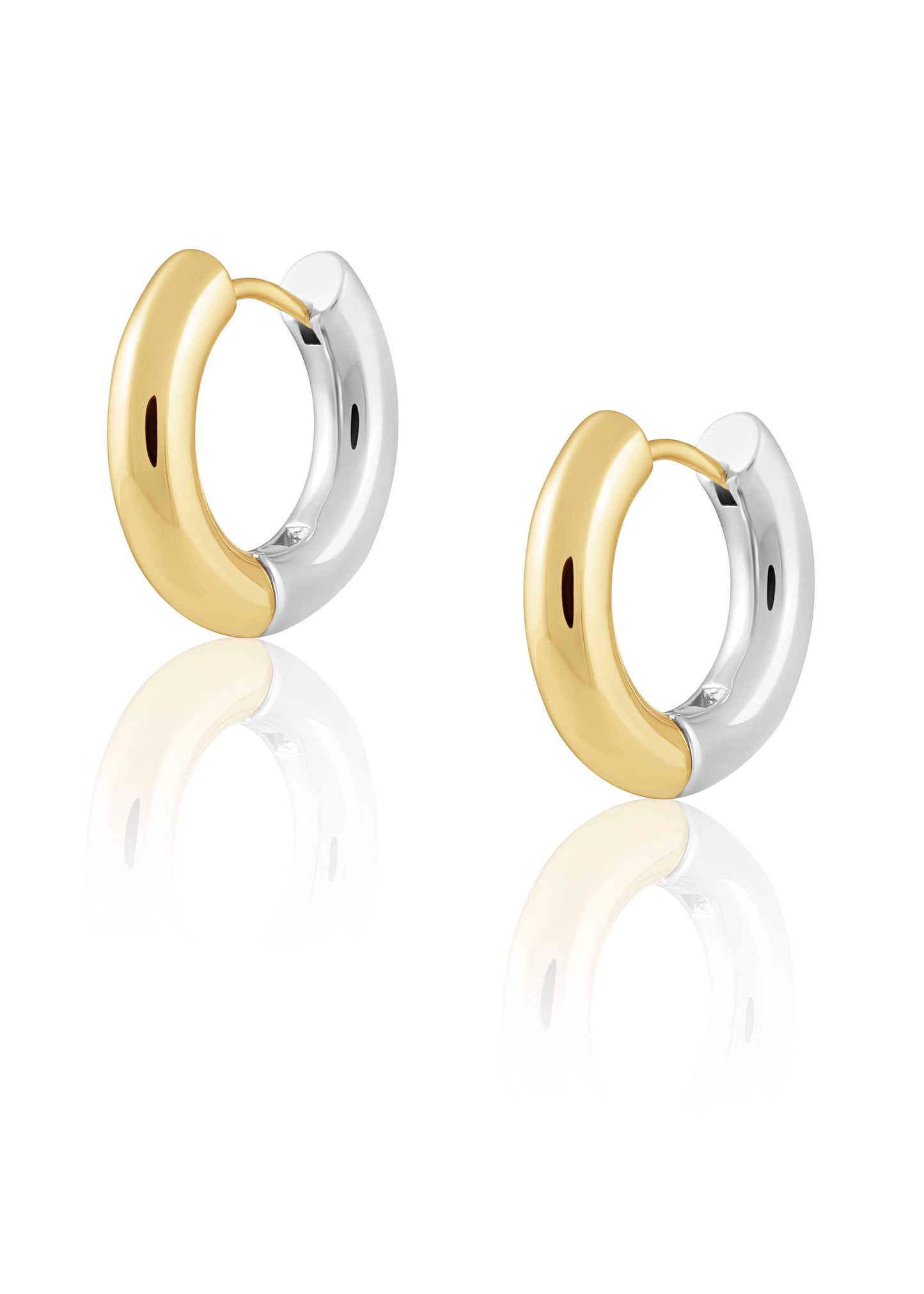Gala Two-Tone 18k Gold Plated Hoop Earrings