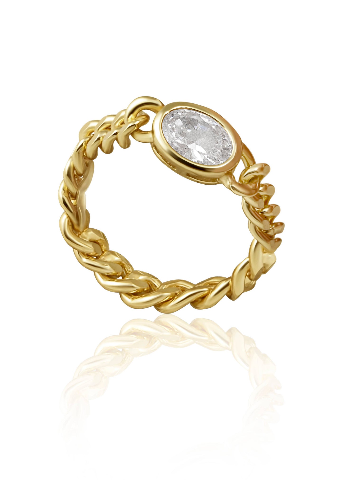 Oval Bezel Chain Ring