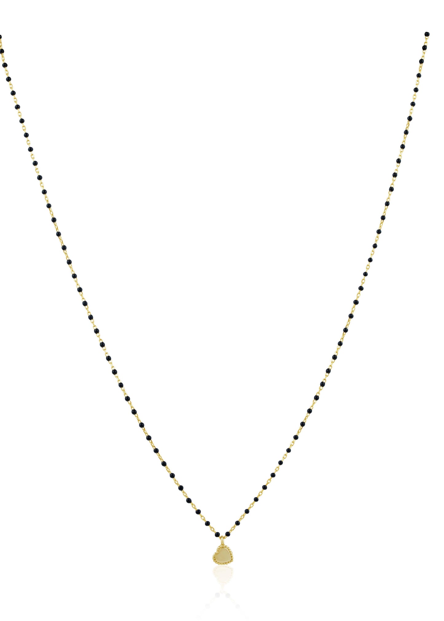 Elsa Mini Heart Necklace Black