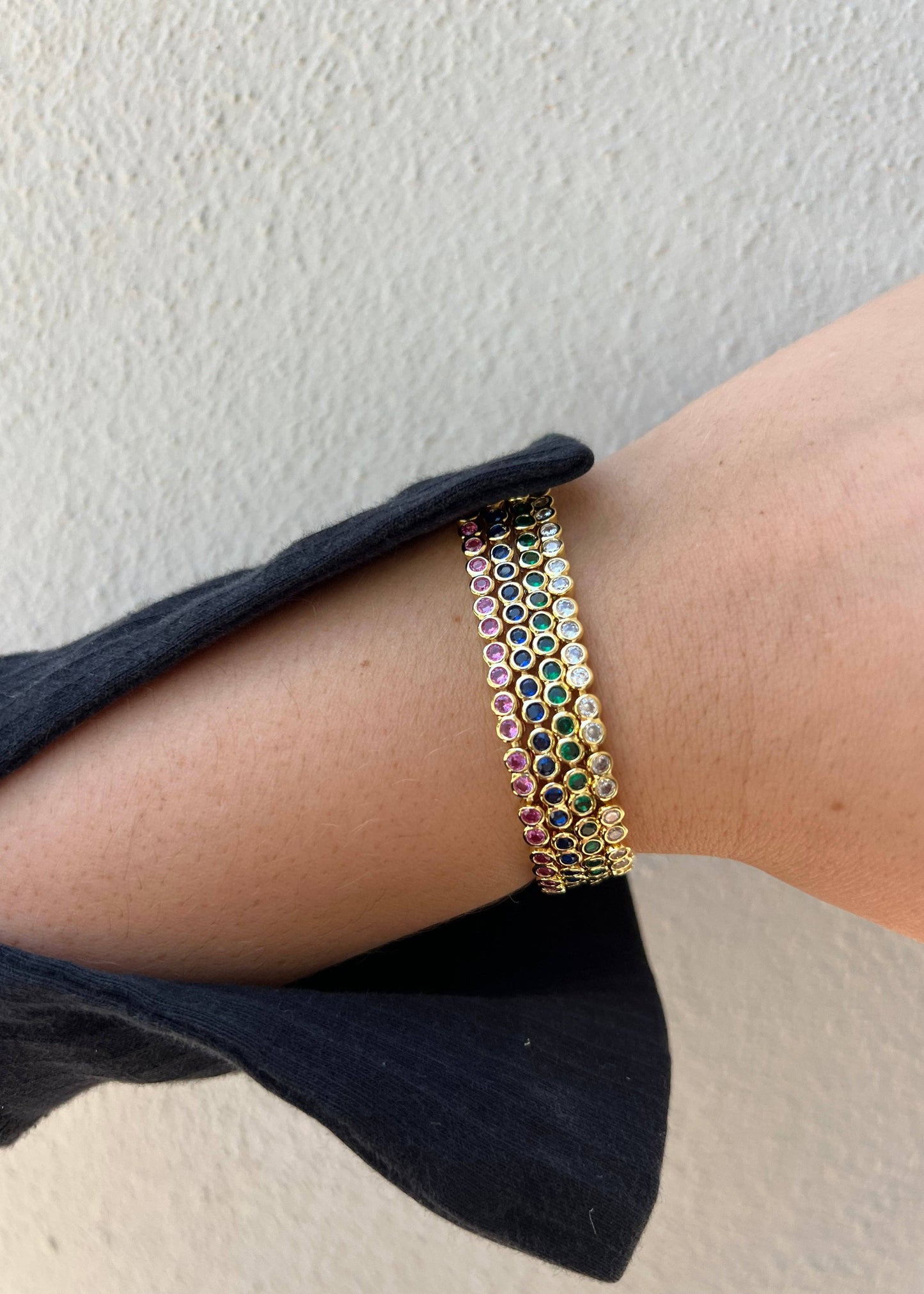 Bezel Tennis Bracelet- Sapphire