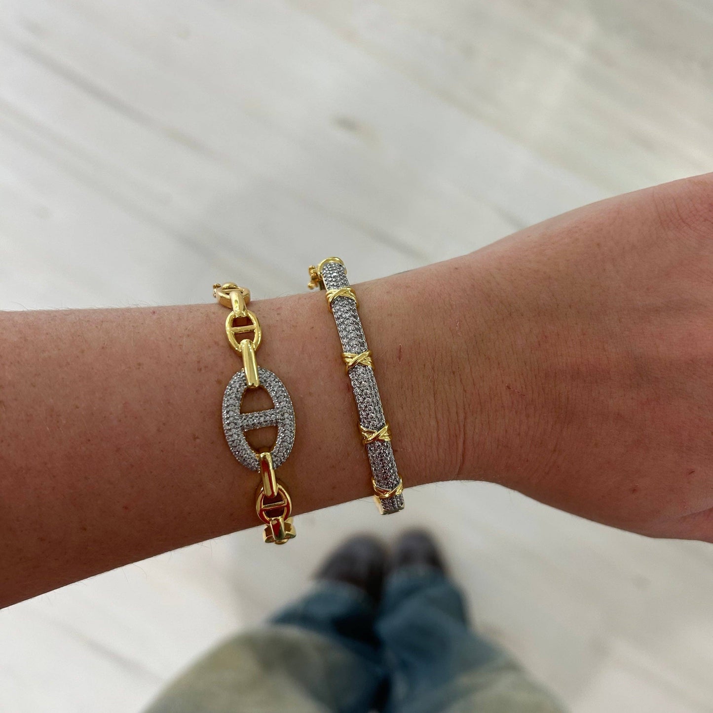 Kit Two Tone Pave Bracelet