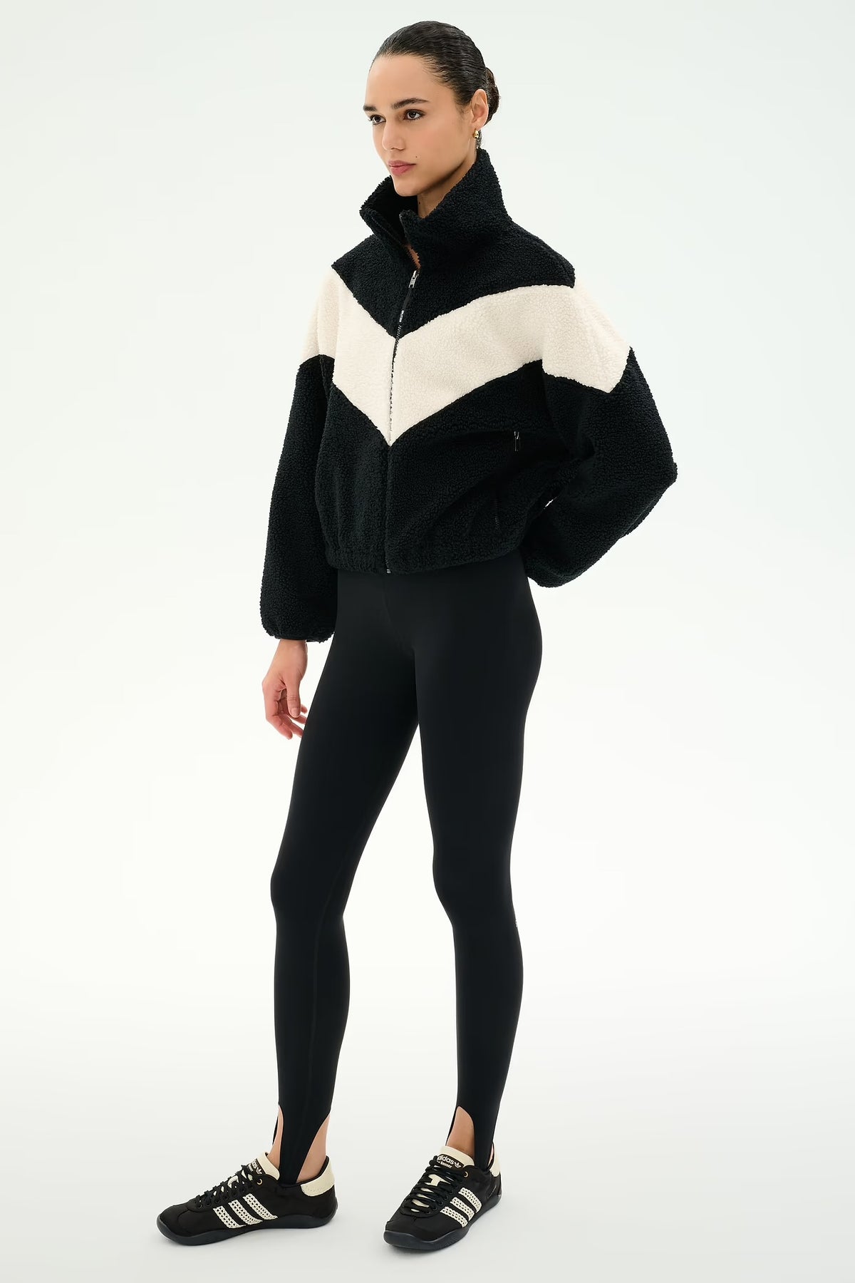 SPLITS59- LOTTIE CHEVRON SHERPA FULL ZIP JACKET