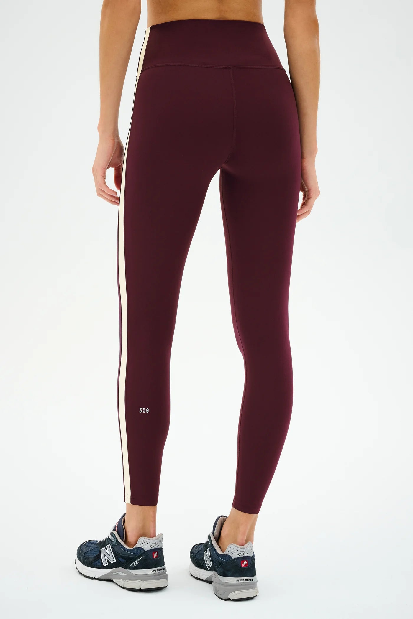 SPLITS59- CLARE HIGH WAIST RIGOR 7/8 LEGGING DARK CHERRY
