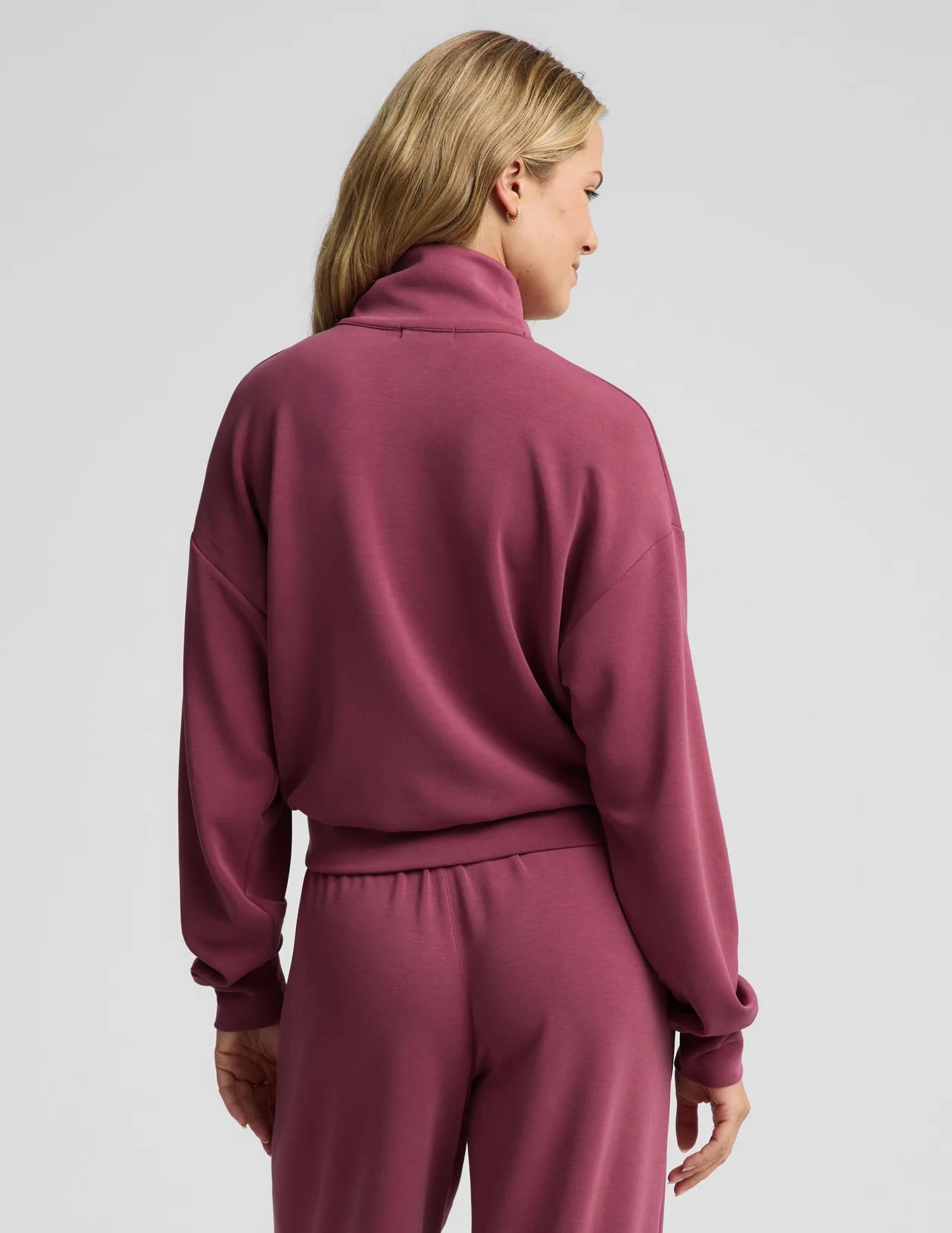 BEYOND YOGA- LUXE SANDWASH HALF ZIP PULLOVER