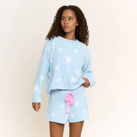 HONEYDEW- SNOW ANGEL SWEATER & SHORT SET IN FROSTY STARS